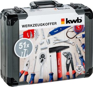 Aluminium gereedschapskoffer KWB 51 delig